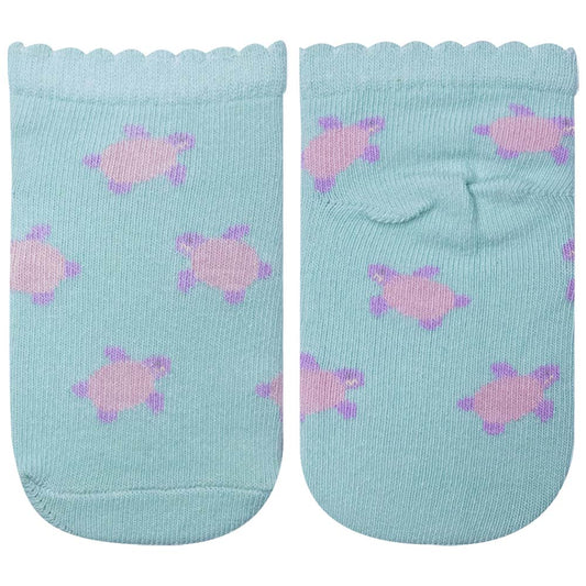 Aqua Turtle Baby Girl Socks