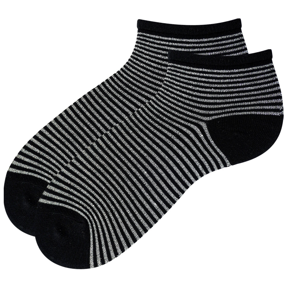 Women Sparkle Stripe Ankle Socks