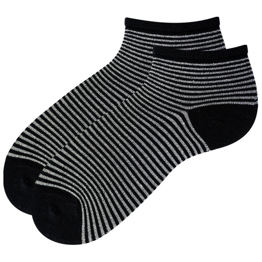 Women Sparkle Stripe Ankle Socks