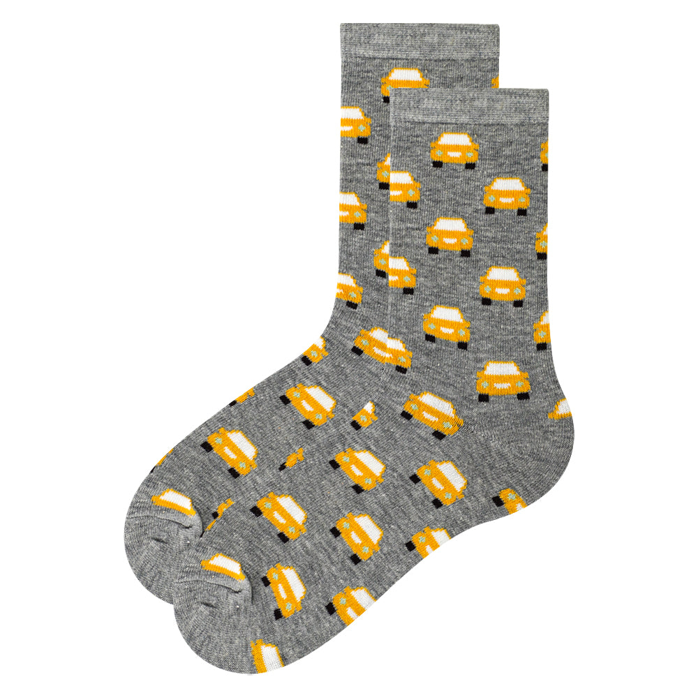 Boys Fun Vehicle Print Crew Socks