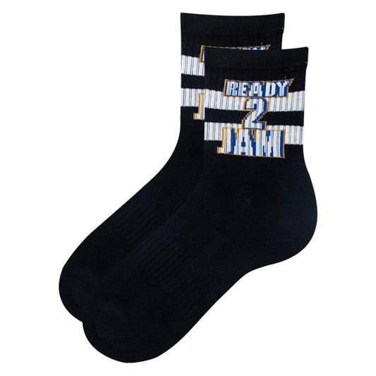 Men Ready To Jam Sporty Black Crew Socks