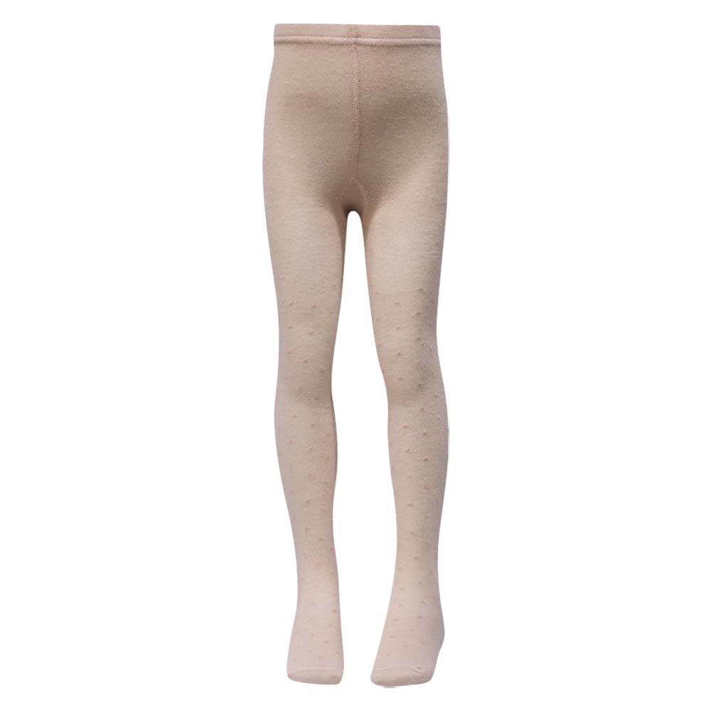Soft Knit Baby Pink & Beige Tights for Girls (CJ)