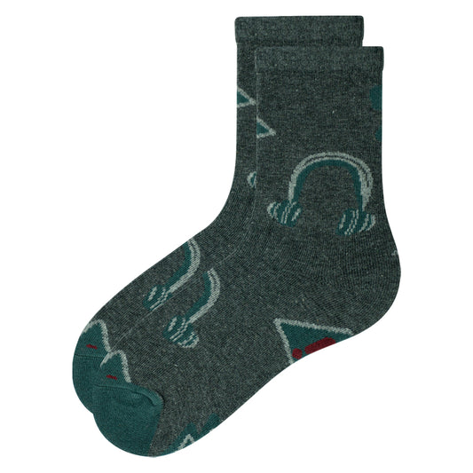 Boys' Charcoal Grey Novelty Crew Socks