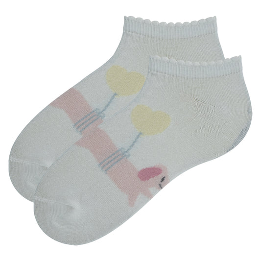 Girls' Puppy Print Ankle Socks