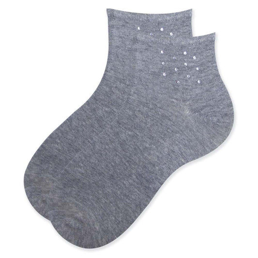 Women Crystal Embellished Ankle Socks
