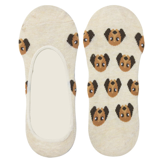 Women No-Show Socks with Cute Dog Print