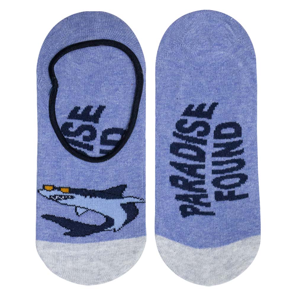 Shark Print Boys Ultra-Comfort No-Show Socks