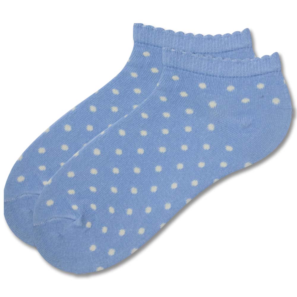 Chic Scalloped Dot Ankle Socks for Girls