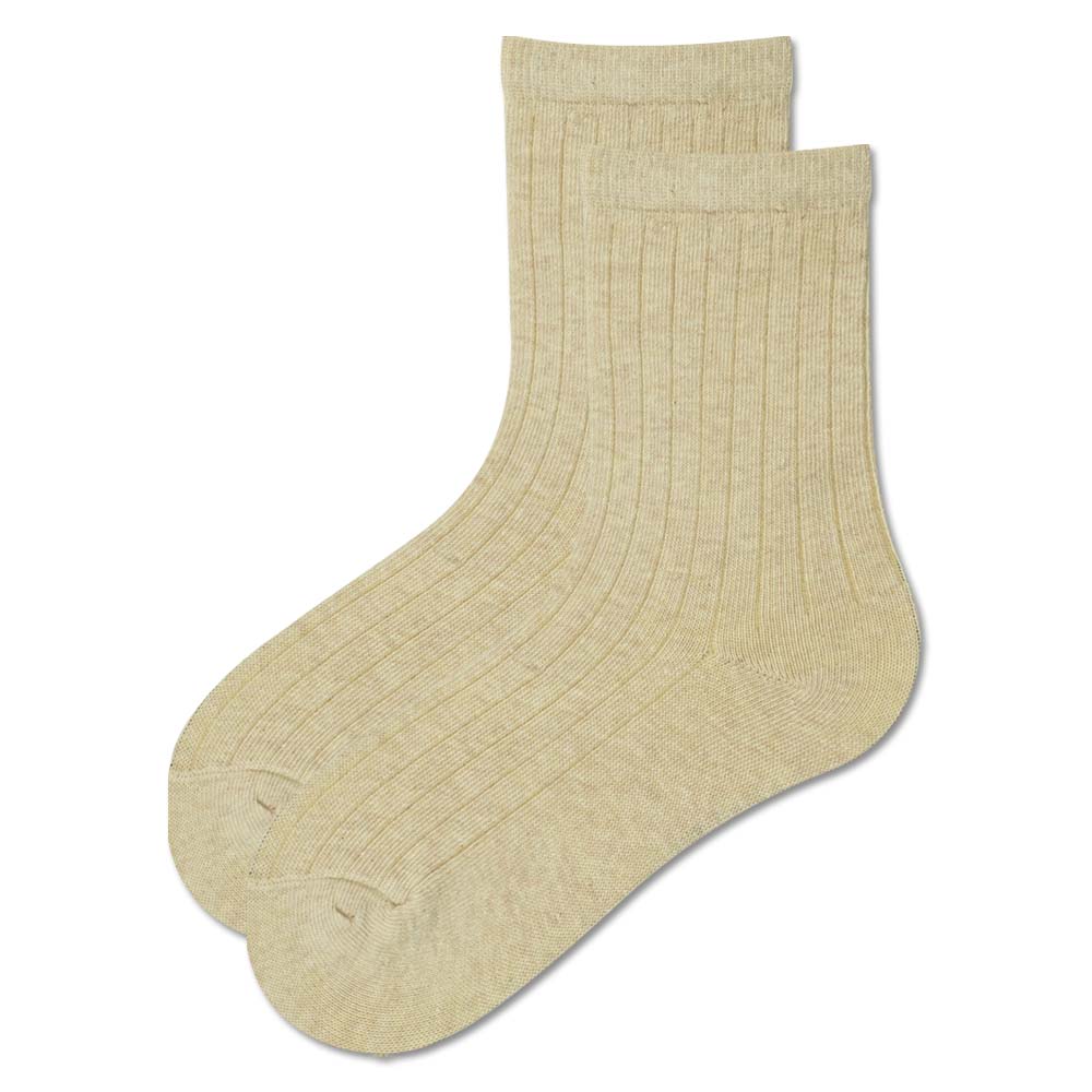 Cotton Ribbed Crew Socks for Girls