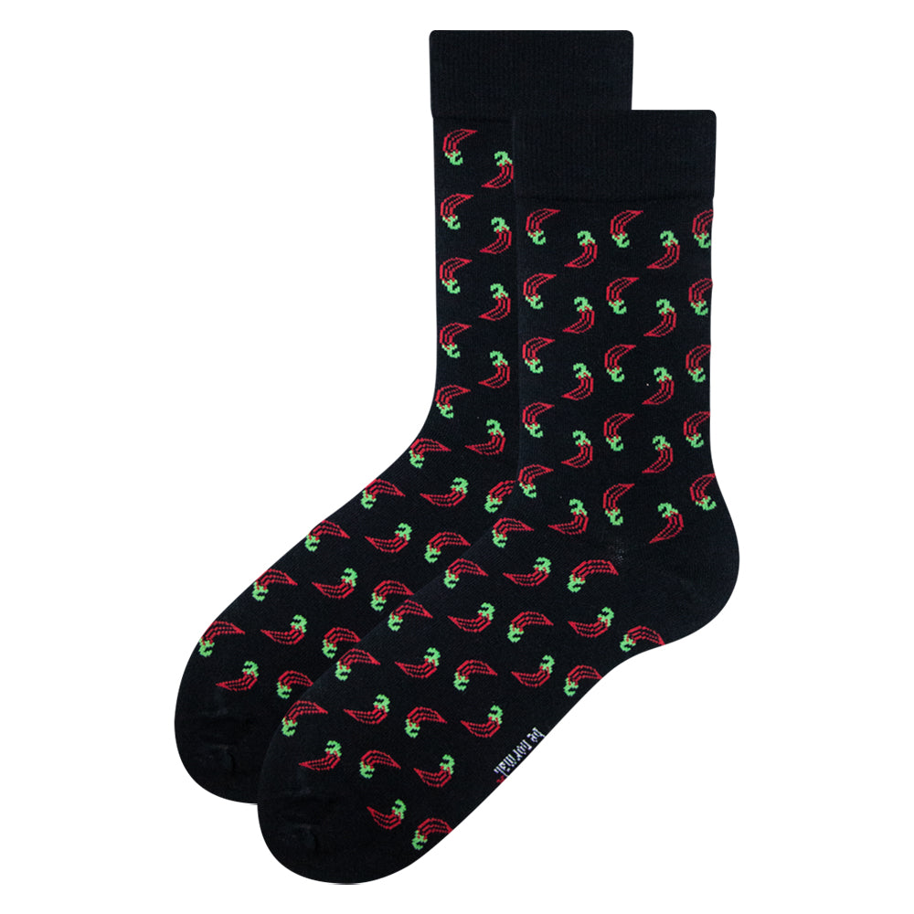 Men's Chili Pattern Novelty Crew Socks