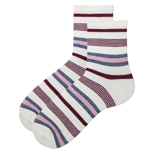 Retro Stripe Crew Socks for Women