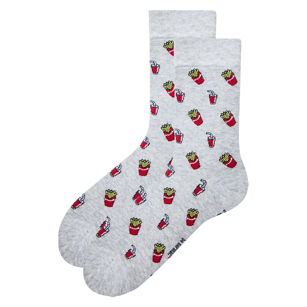 Men's Tacos & Fries Pattern Crew Socks