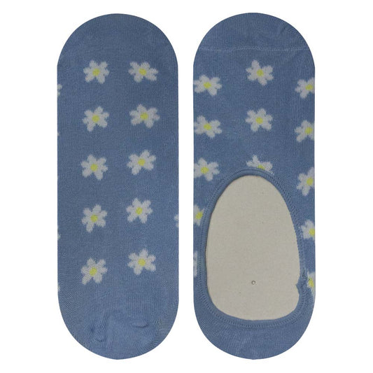 Girl's No show Blue color With Flower print Socks