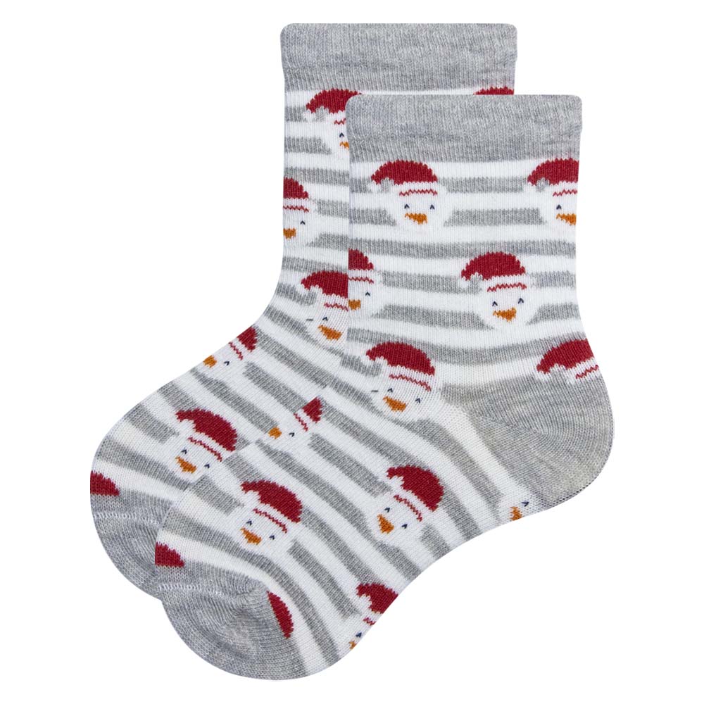 Kids Unisex Striped Snowman Ankle Socks