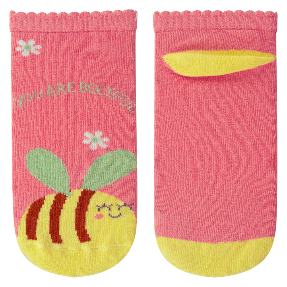 Bee Print Ankle Socks for Girls