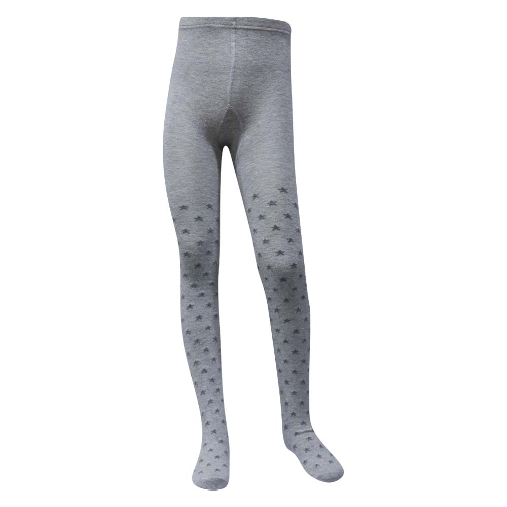 Girls Grey Star Print Tights  (CJ)