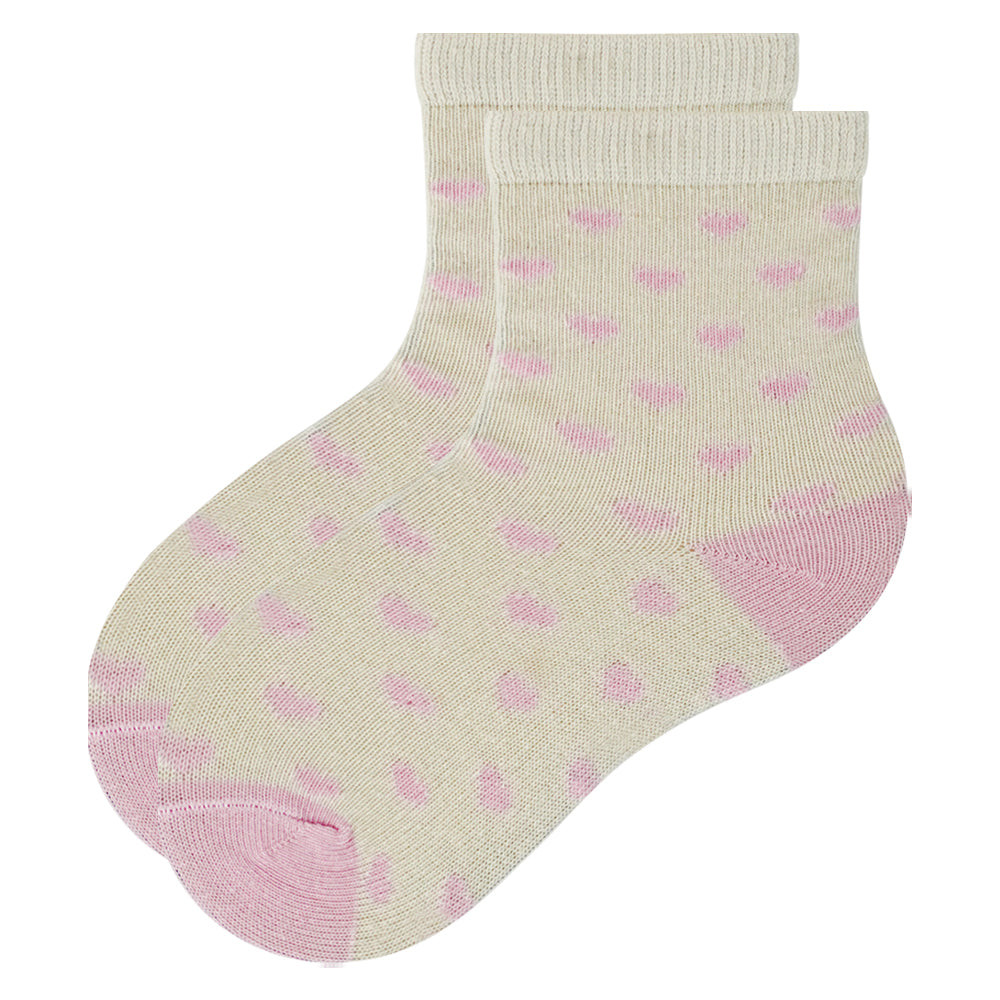 Girls Tiny Hearts Cotton Ankle Socks