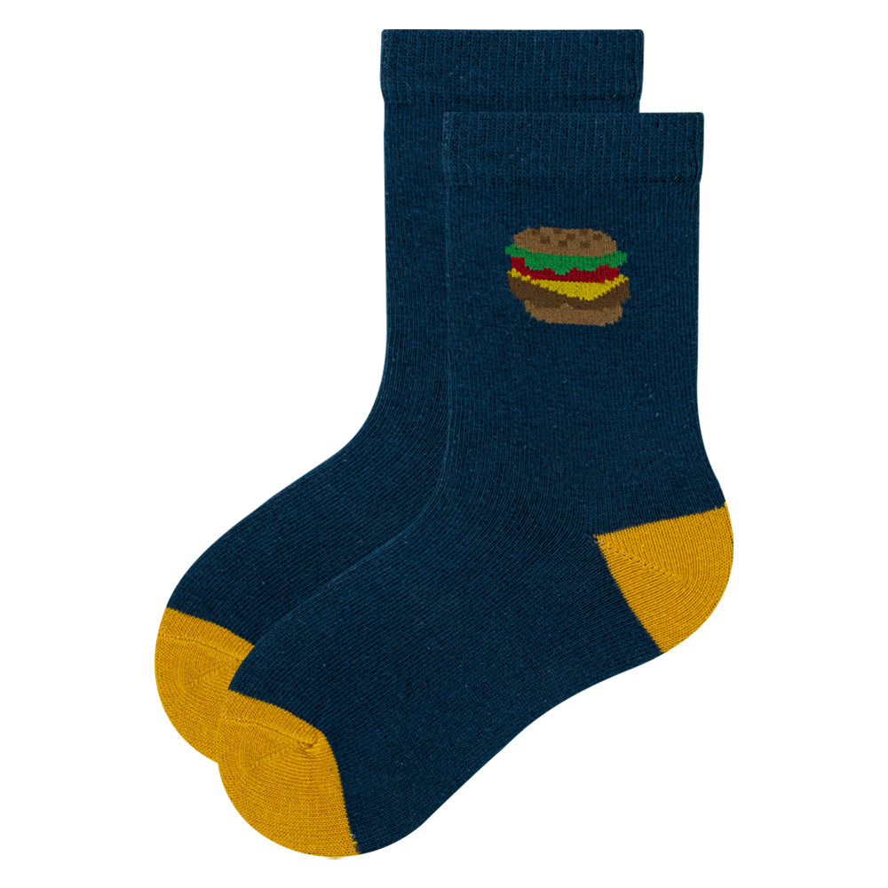 Boys Burger Print Crew Socks