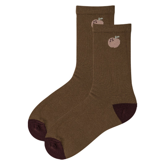 Apple Print Crew Girls Socks