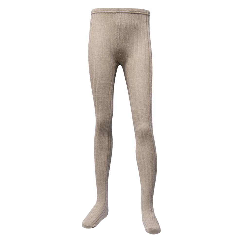 Cozy Apricot & Grey Knit Lines Girls Tights (CJ)