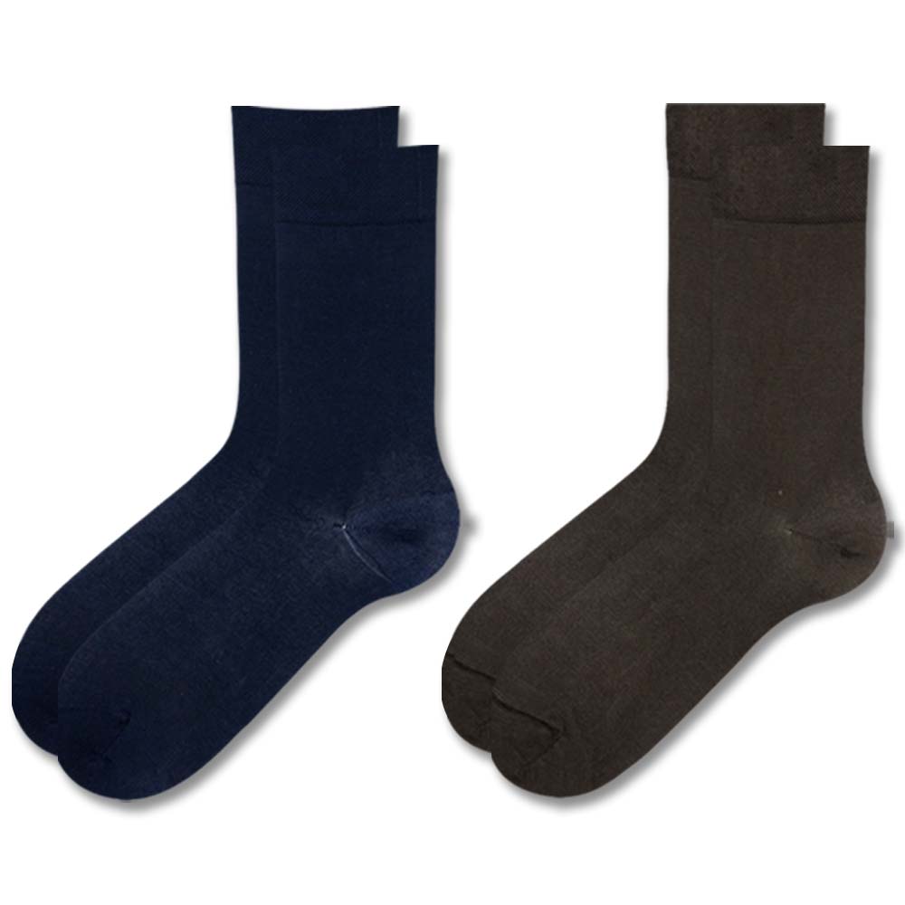 Men Luxury Plain Mercerized Cotton Dress Socks
