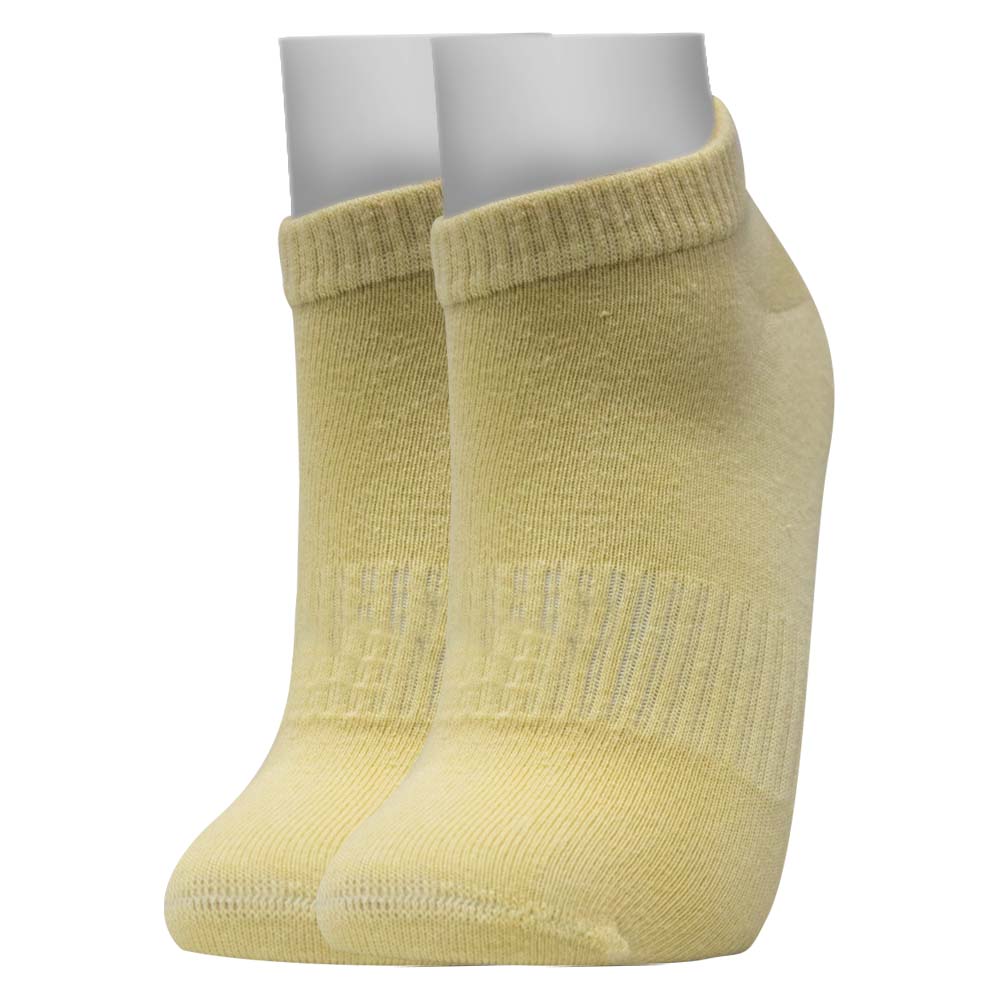 Unisex Kids & Women's Plain Dark Yellow Ankle Socks