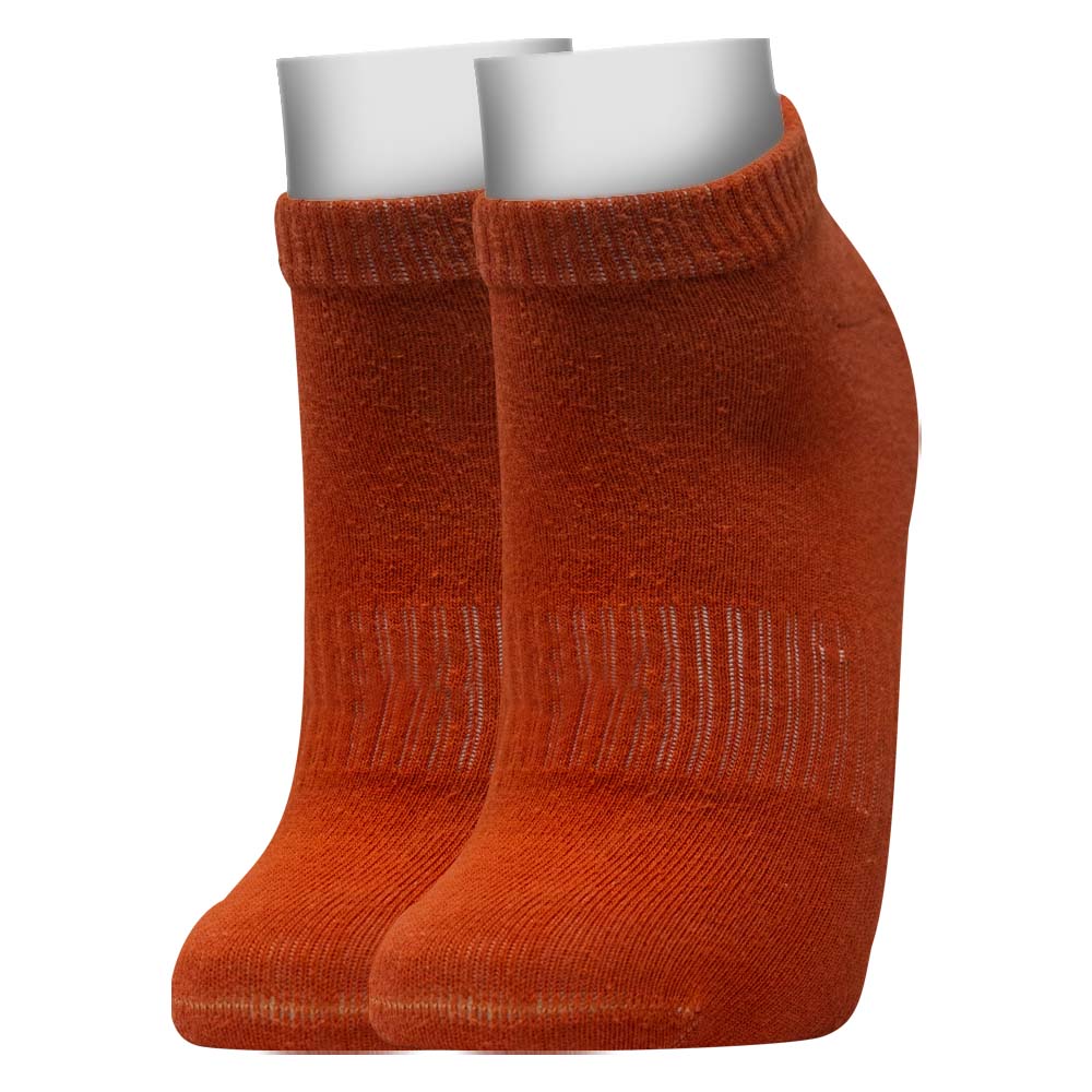 Kids Unisex & Women Solid Orange Ankle Socks