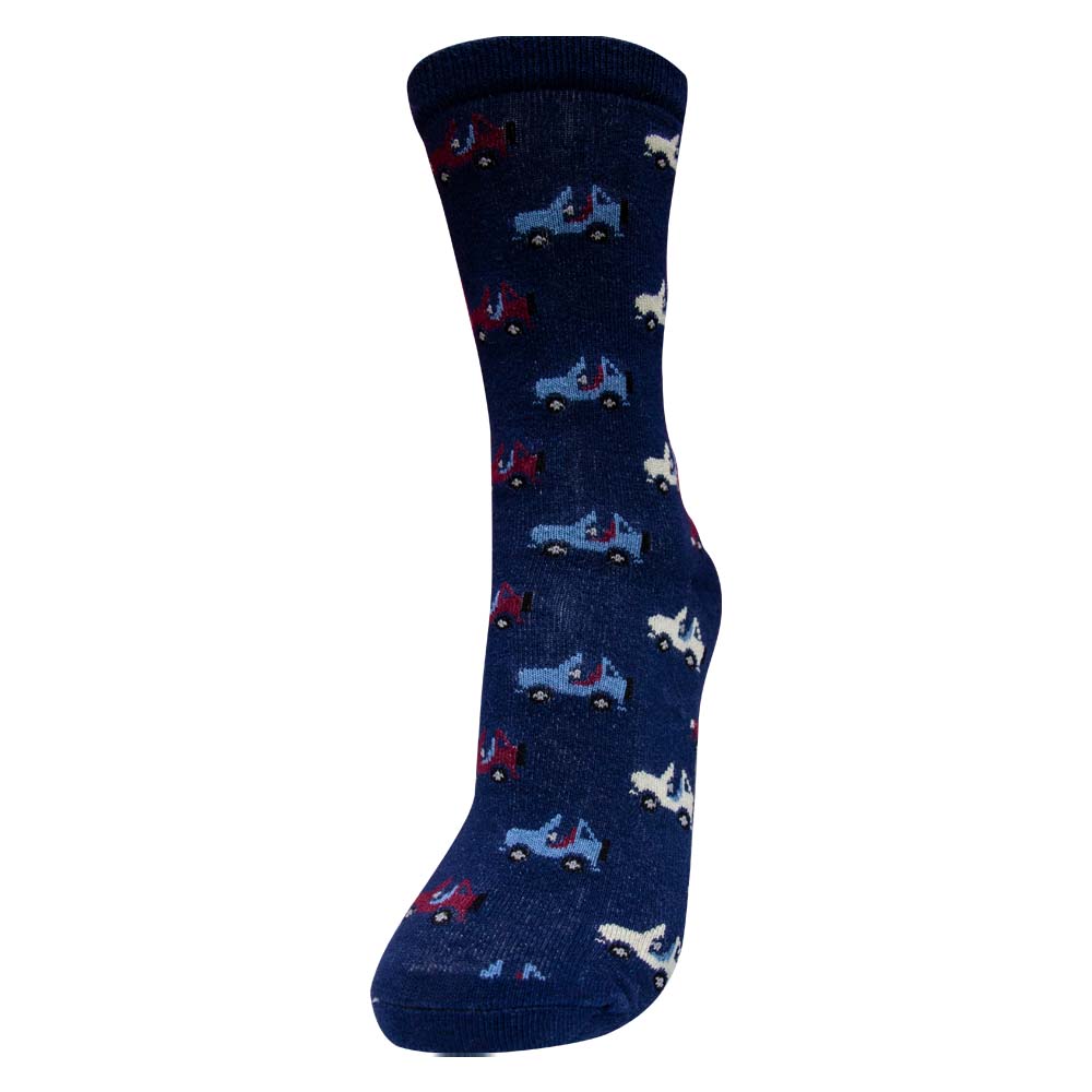 Boys Trendy Car Print Socks