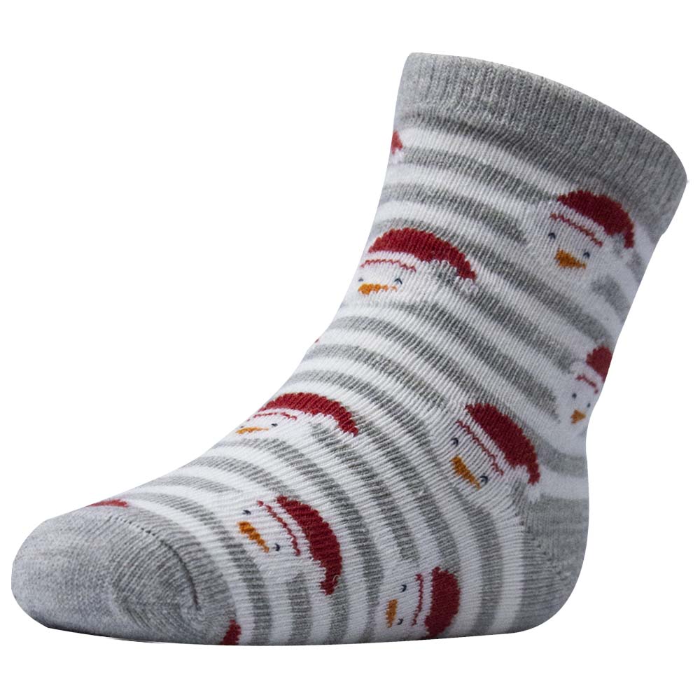 Kids Unisex Striped Snowman Ankle Socks