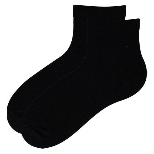 Women Plain Black Ankle Socks