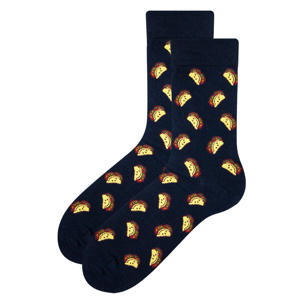 Men's Tacos & Fries Pattern Crew Socks