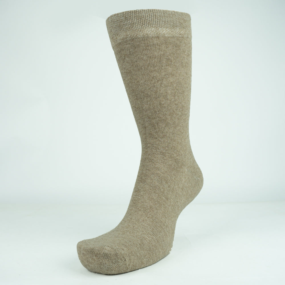 Women Dark Beige Plain Socks