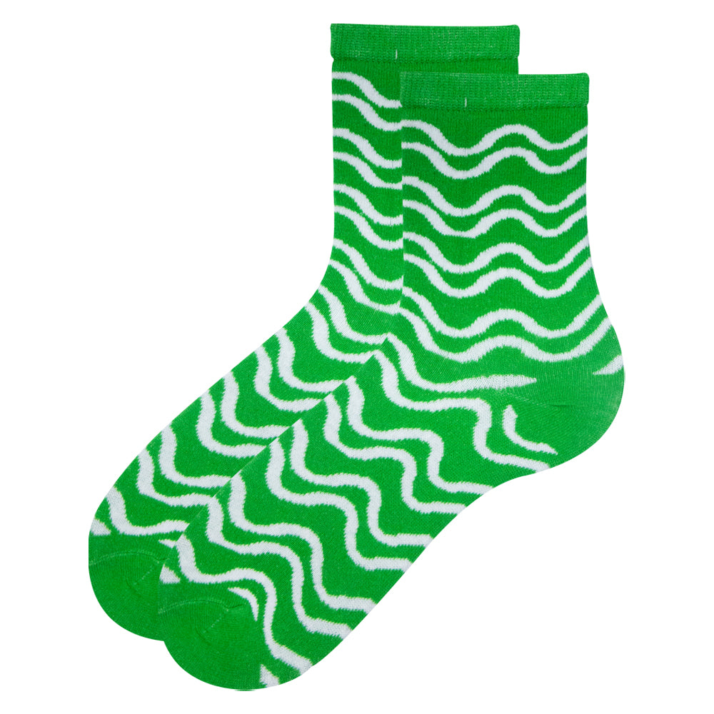 Pack of 2 - Girls’ Bold Zebra Stripes Crew Socks