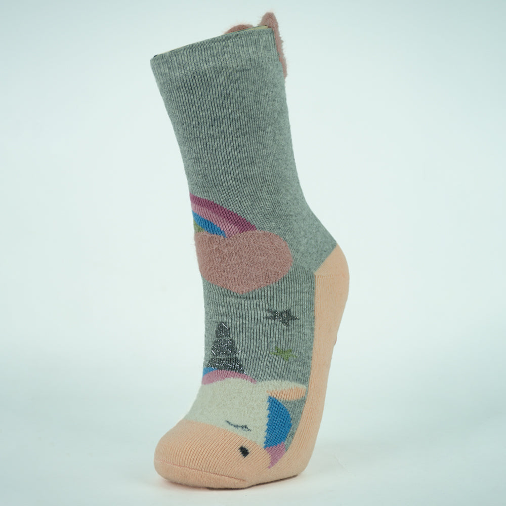 Girls Premium Unicorn Non-Slip Socks