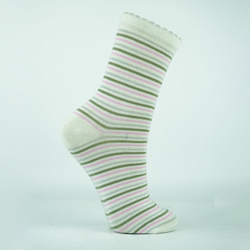 Girls' Sparkle Stripe Crew Socks