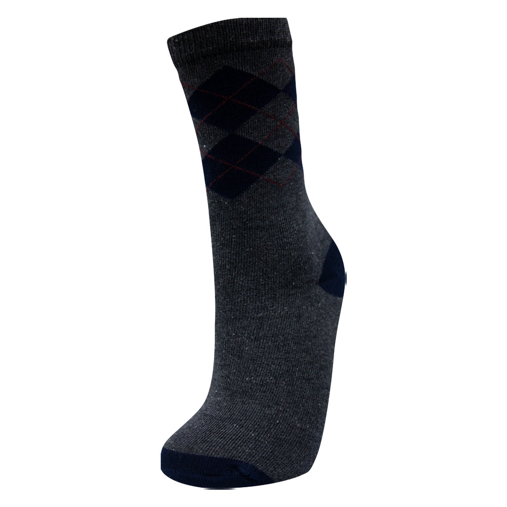 Dark Gray Argyle Crew Socks