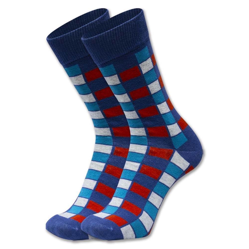 Men Checkered print Crew Socks