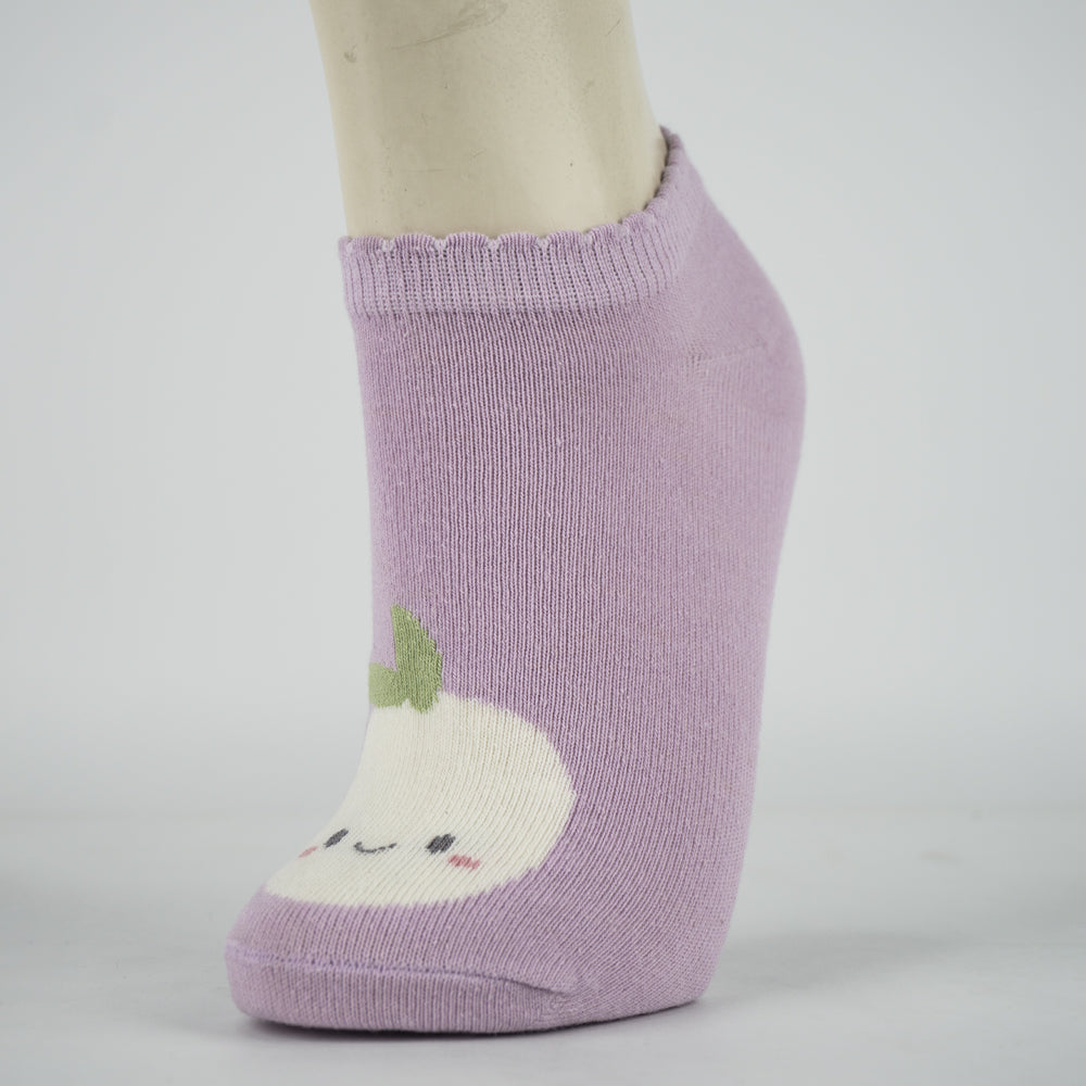 Girls' Veg Print Ankle Socks