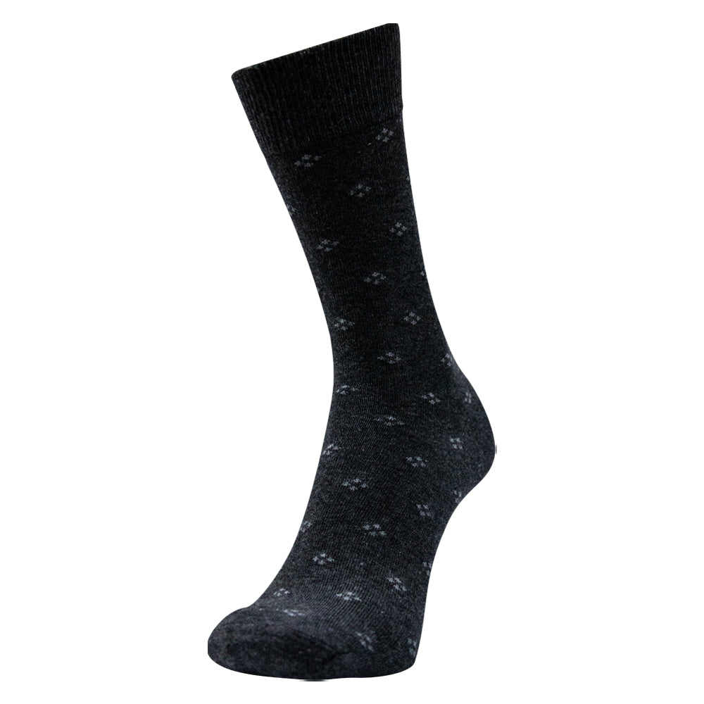 Men Black Crew Socks with Subtle Pattern