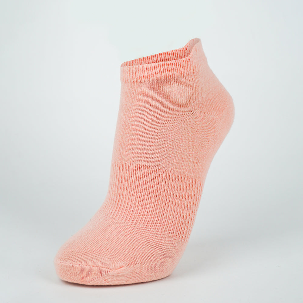 Women Plain Pink Ankle Socks