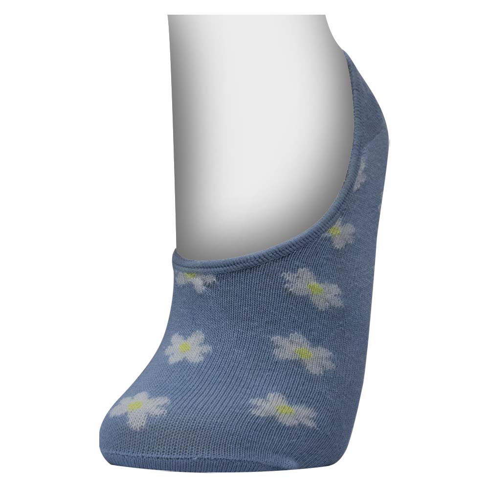 Girl's No show Blue color With Flower print Socks
