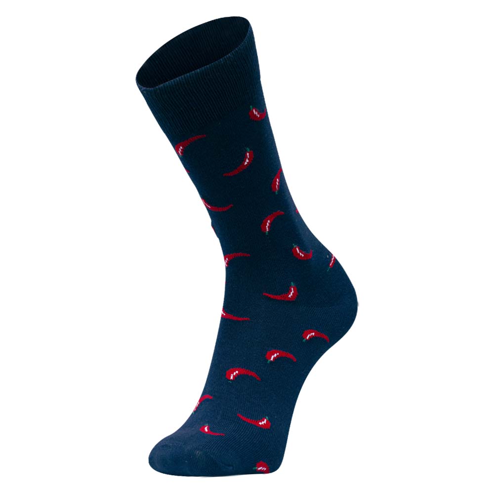 Men Chili Print Funky Dress Socks