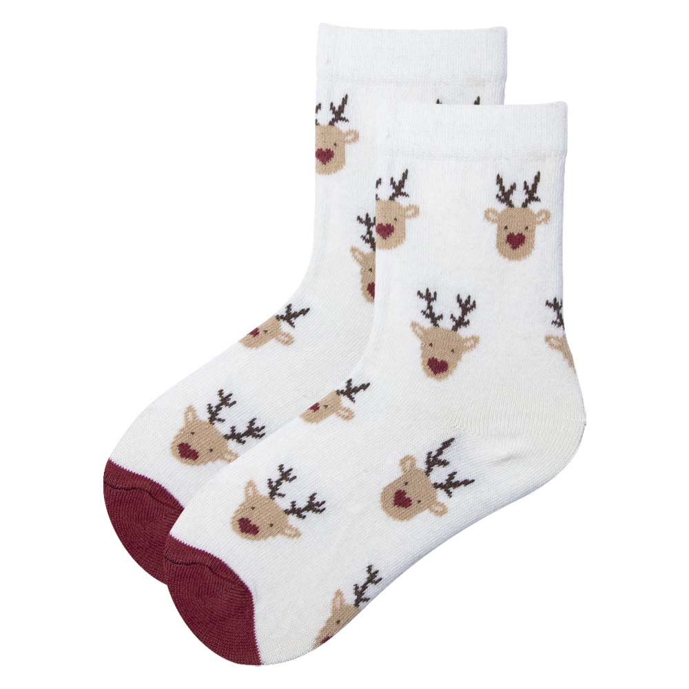 Cozy Reindeer Crew Socks for Girls