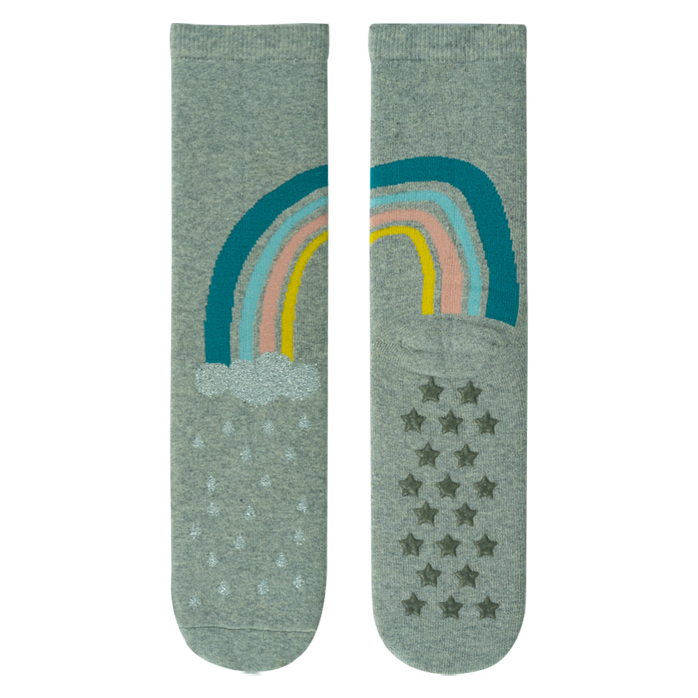 Girls' Rainbow Anti-Slip Crew Socks