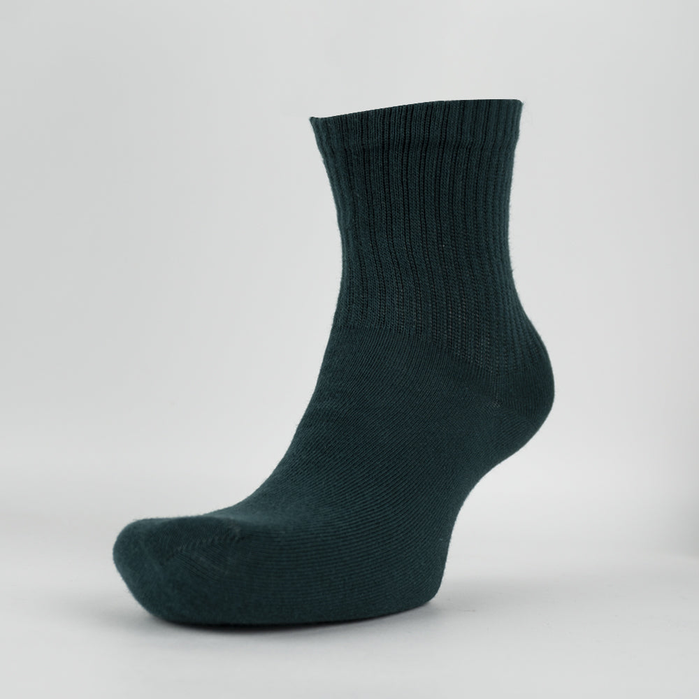 Forest Moss Ribbed Quarter Socks