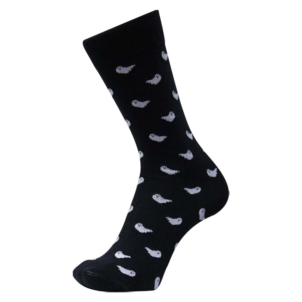 Men Spooky Ghost Print Crew Socks