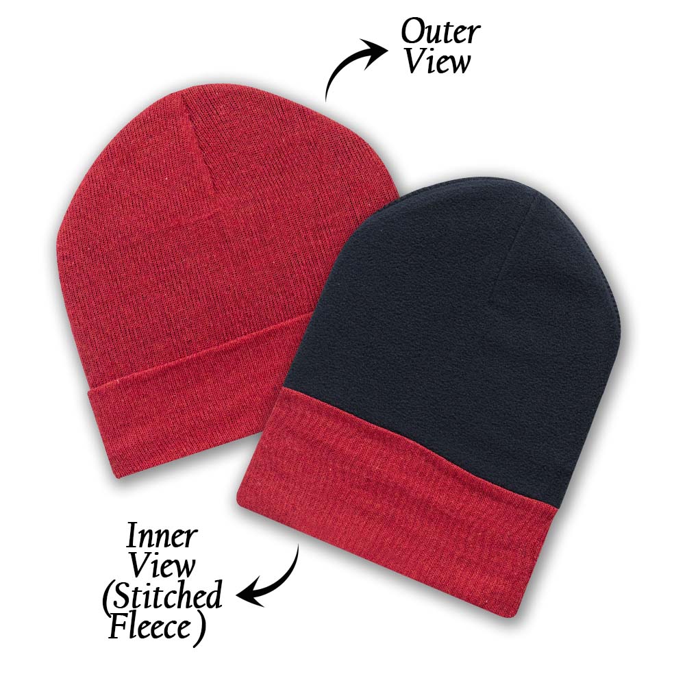 Men Bold Red Cuffed Beanie Cap (RG)