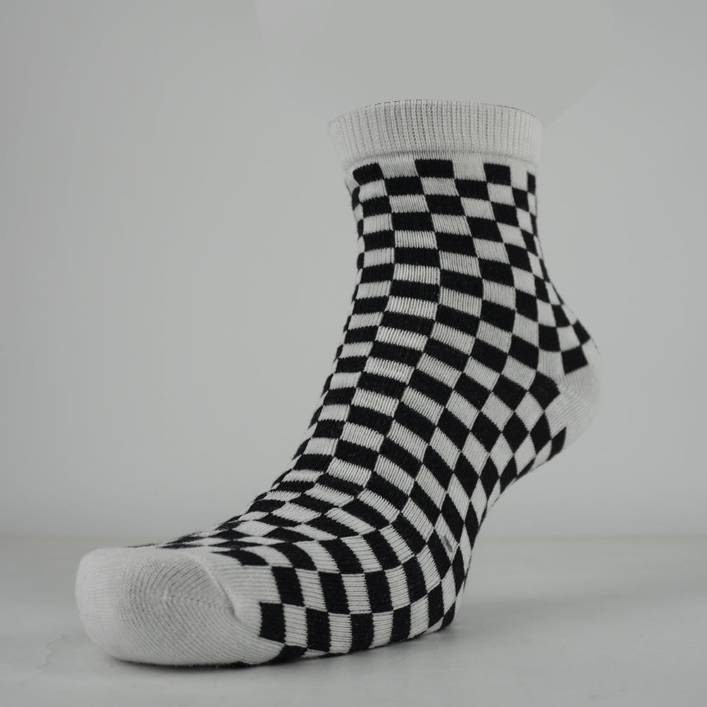 Unisex Retro Checkered Crew Socks