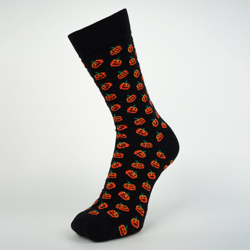 Spooky Pumpkin Pattern Crew Socks