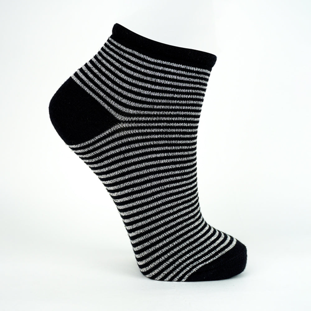 Women Sparkle Stripe Ankle Socks